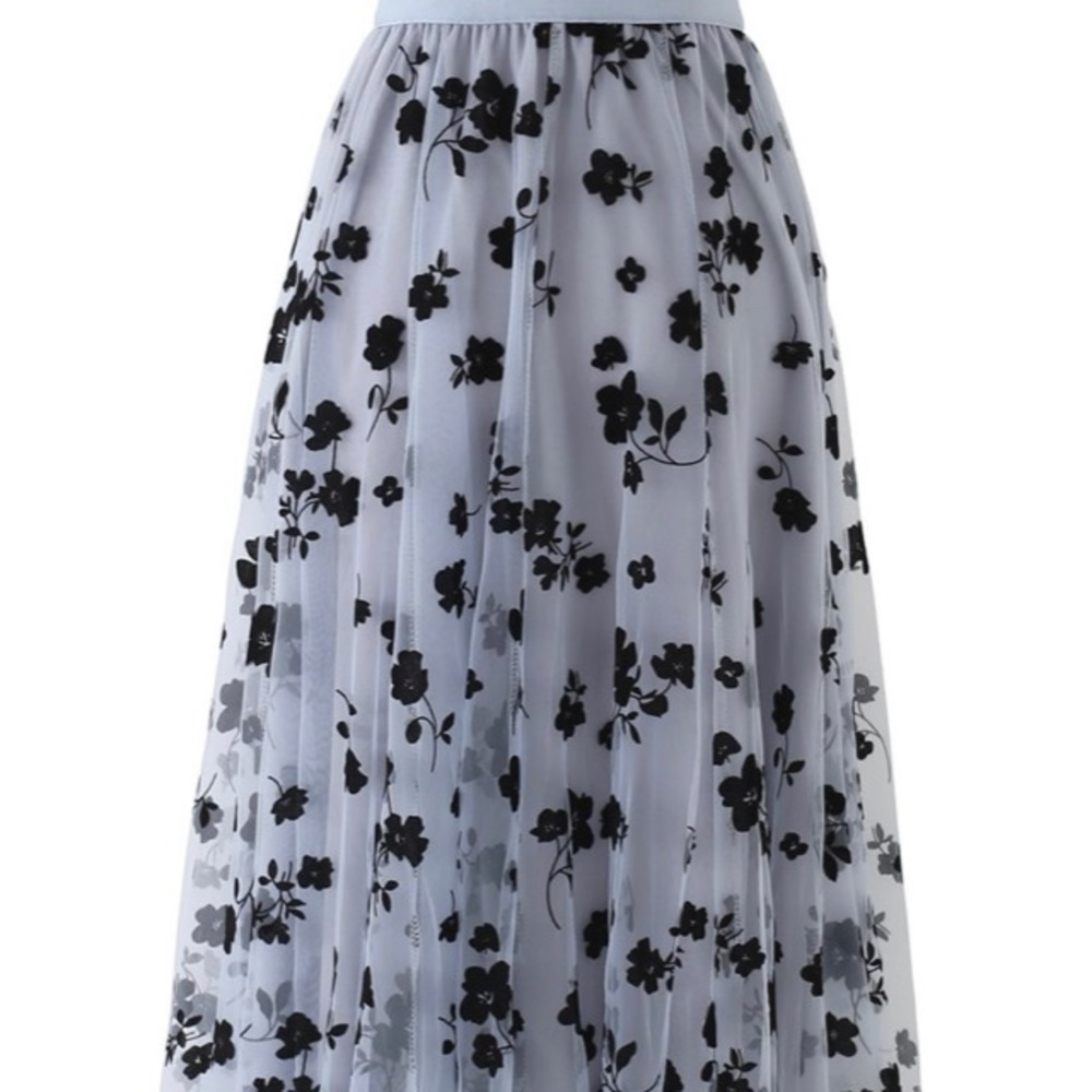 MIDI SKIRT -DUSTY BLUE